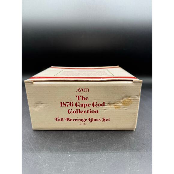 1876 Cape Cod Collection Tall Beverage Glass Set-Avon Ruby Red Glass - Picture 9 of 10